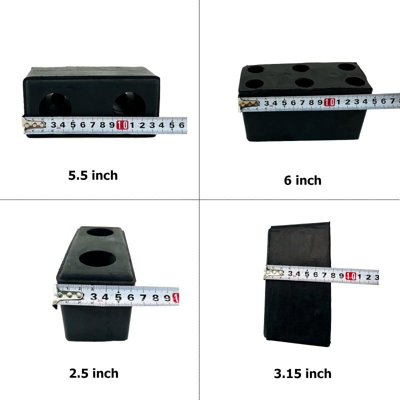 Fudatong 2 Pack Buffers USA Molded Rubber Bumper Block Dock Buffer 6x3x3 for Chassis/Trailers/Truck/Flatbed/Reefer with Steel Washer (4502-1276) - Image 3