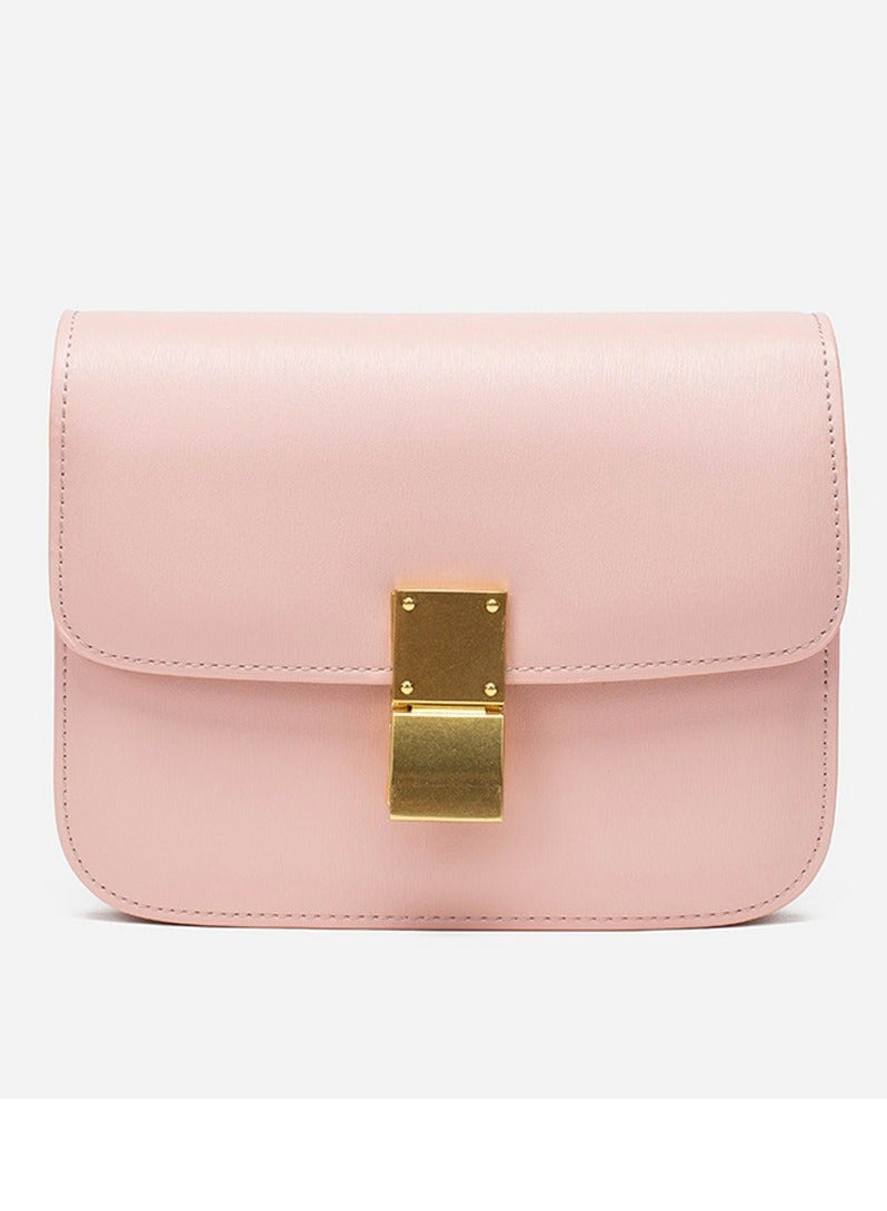 Loquat Ladies' Stylish Small Box Handbag Single Shoulder Crossbody Bag Pink  - Image 1