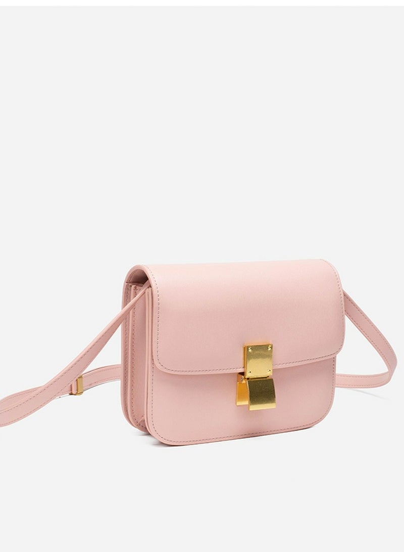 Loquat Ladies' Stylish Small Box Handbag Single Shoulder Crossbody Bag Pink  - Image 2