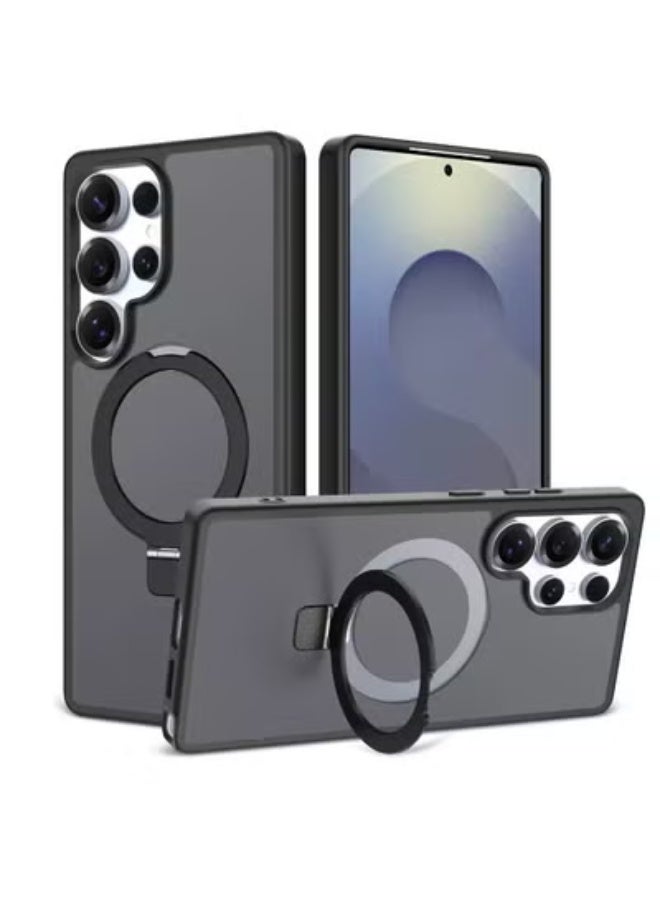 Egolav Compatible with Samsung S26 Ultra cases, supports MagSafe. Magnetic protective case with hidden kickstand. Semi-transparent matte shockproof case. Military-grade drop-proof full protection phon