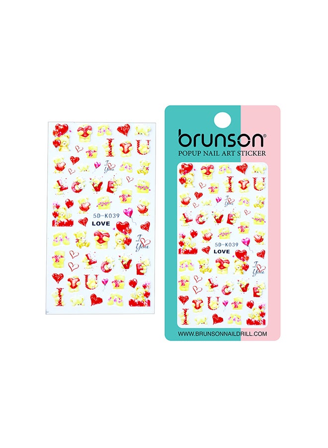 5D Flower Decals Exquisite Self Adhesive Nail Art Decoration Stickers 5D-k039