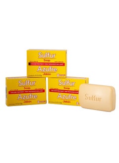 Grisi Sulfur Soap, Acne Treatment, Cleaner Bar Soap, Helps you Reduce Oil Excess and Acne Pimples, Keeps Pores Cleaner, Sulfur 10%, 3-Pack of 4.4 Oz, Bar Soaps, yellow