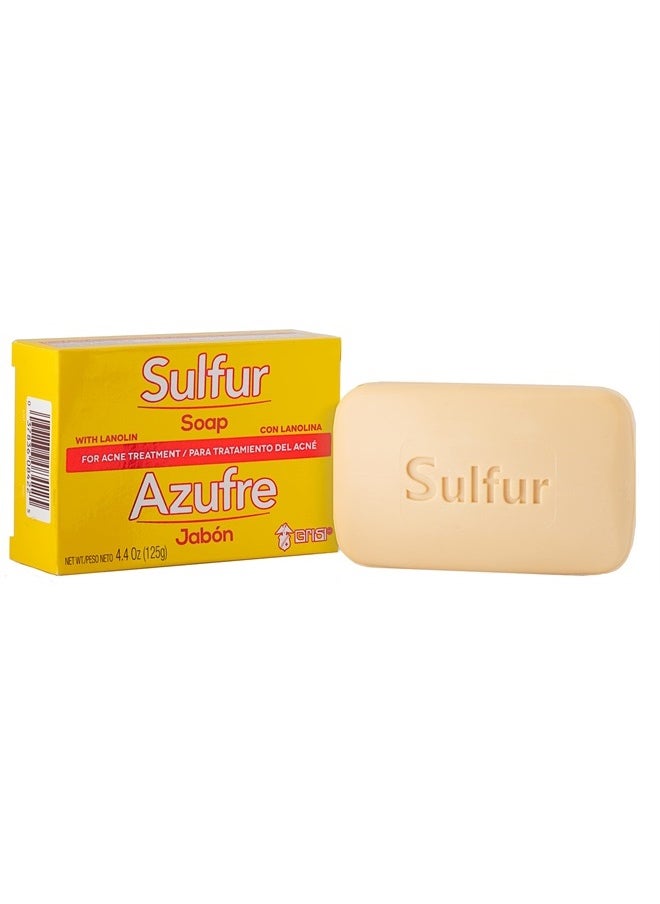 Biosulfur - Grisi Sulfur Soap, Acne Treatment, Cleaner Bar Soap, Helps you Reduce Oil Excess and Acne Pimples, Keeps Pores Cleaner, Sulfur 10%, 3-Pack of 4.4 Oz, Bar Soaps, yellow - Image 1