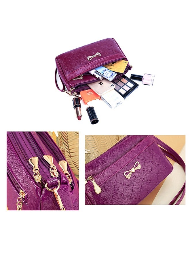 Leather Shoulder Handbags for Women Cross-body Bags Carrying Bag Ladies Purse Wallet for Daily Work Business