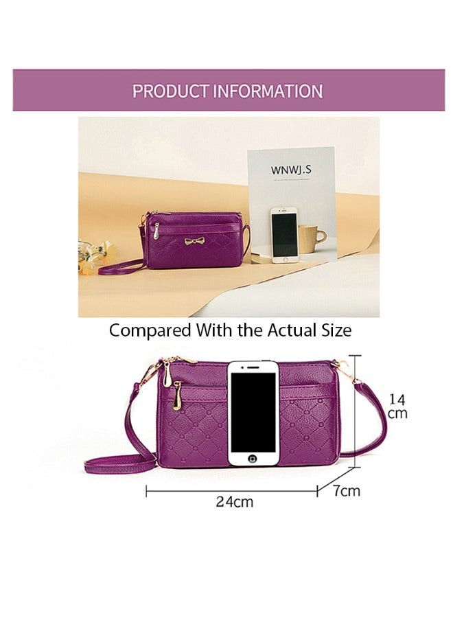 Leather Shoulder Handbags for Women Cross-body Bags Carrying Bag Ladies Purse Wallet for Daily Work Business