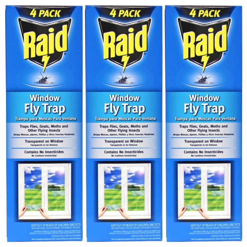 Raid Window Fly Trap, 4 Count (Pack of 3) - Image 1