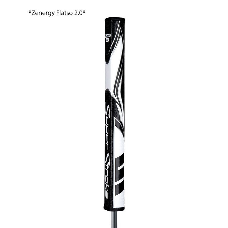 Super Stroke SuperStroke Zenergy Flatso 3.0 Golf Putter Grip with No Taper Enhanced SPYNE Technology, New Multi-Zone Texturing and Tech-Port, Black/White - Image 3