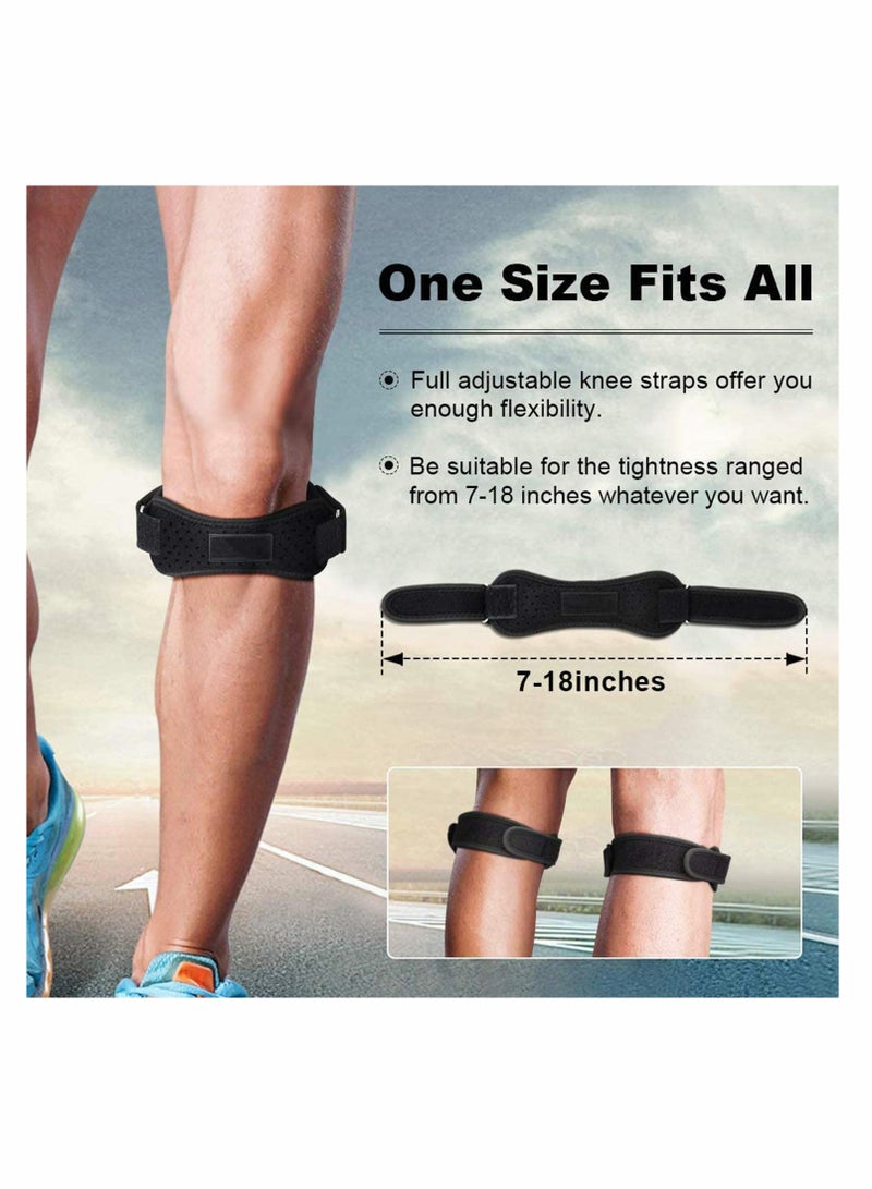 KASTWAVE Patella Strap Knee Brace Support, 2 Pack Knee Brace for Arthritis, ACL, Running, Basketball, Meniscus Tear, Sports, Athletic Best Knee Brace for Hiking, Soccer, Volleyball & Squats (2 Pack)  - Image 2