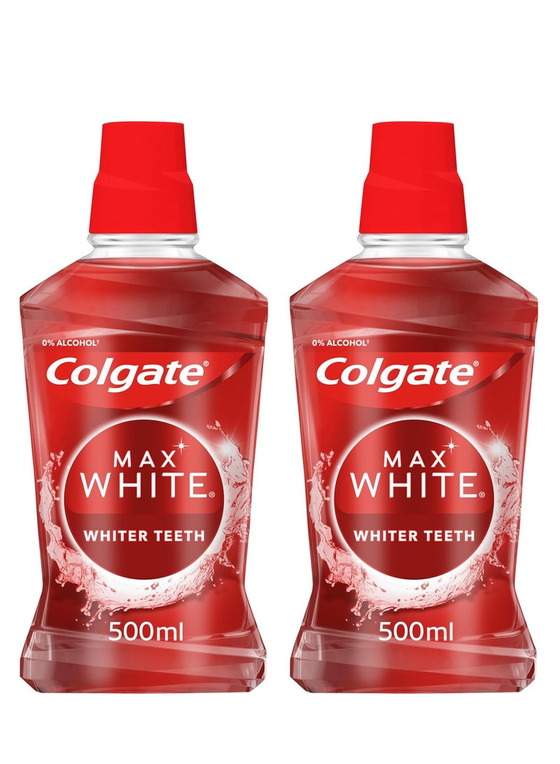 Colgate Pack Of 2 Colgate Max White Expert Whitening 500ml Mouthwash - Image 1