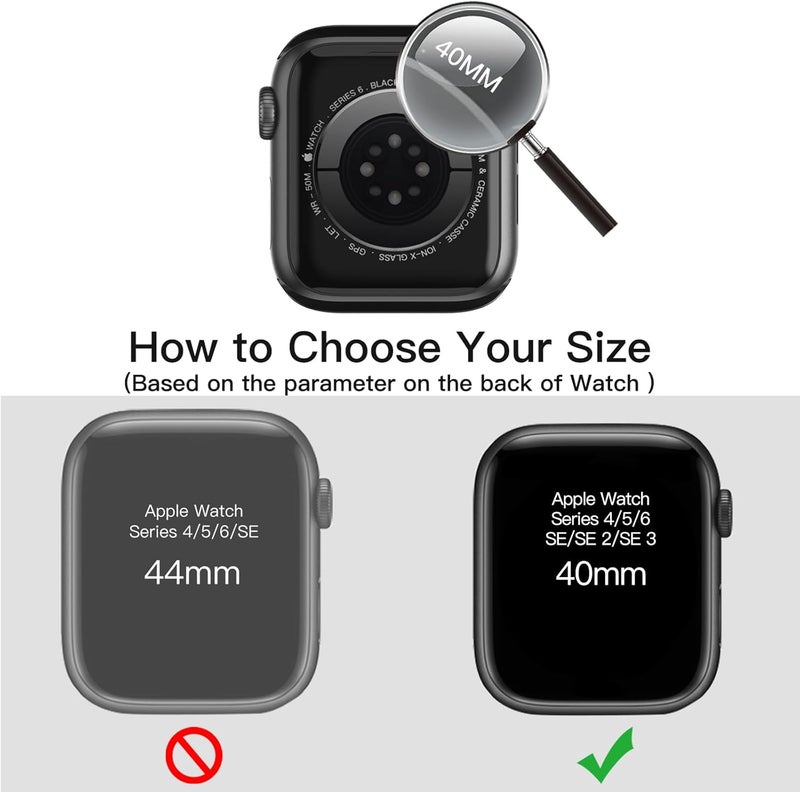Case for Apple Watch SE 3/2/1, Series 6/5/4 40mm, Rose Gold | with Screen Protector, Built-in Tempered Glass, High Touch Sensitivity, Full Protection, Hard PC Design - Image 2