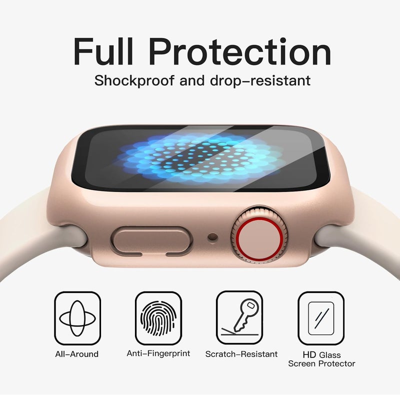 Case for Apple Watch SE 3/2/1, Series 6/5/4 40mm, Rose Gold | with Screen Protector, Built-in Tempered Glass, High Touch Sensitivity, Full Protection, Hard PC Design - Image 5