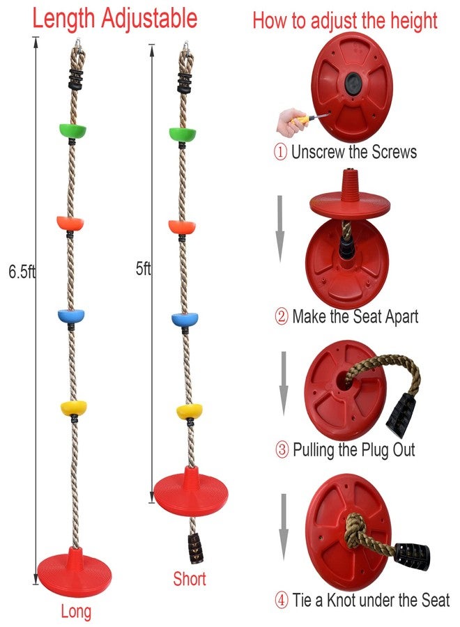 Xinlinke Tree Climbing Rope and Kids Disc Swing Seat Set Outdoor Backyard Playground Accessories - Image 4