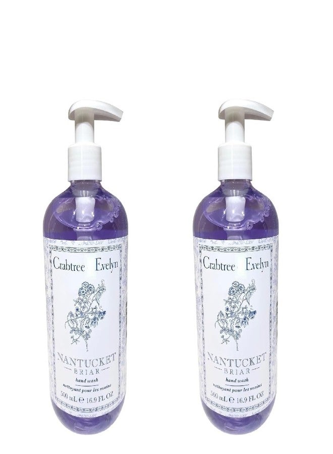 Crabtree & Evelyn Nantucket Briar Hand Wash 16.9 fl oz Pump Bottles, Pack of 2 (2)