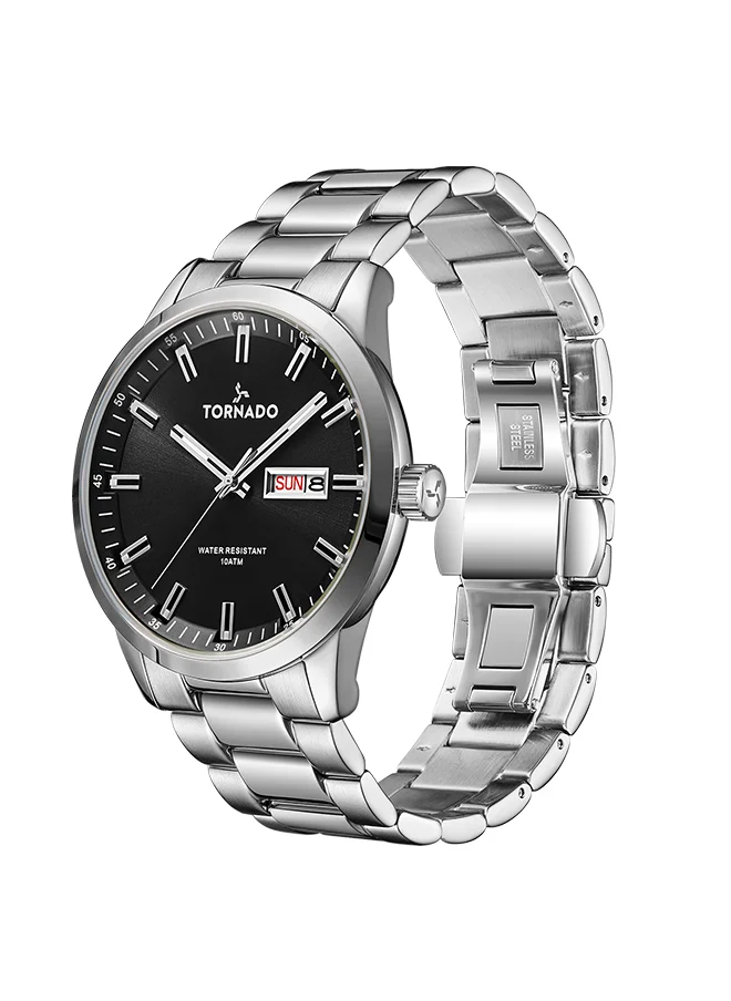 TORNADO Men's Analog Stainless Steel Wrist Watch T23001-SBSB - 43 Mm