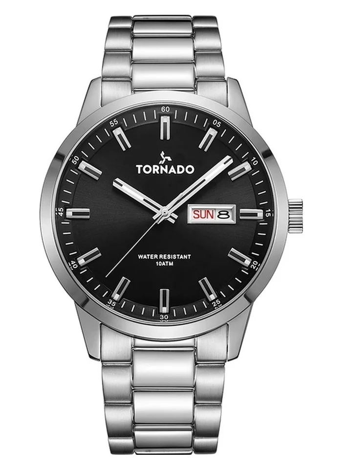تورنيدو Tornado SPECTRA ANALOG T23001-SBSB Men's Analog Display Watch & Stainless Steel Strap Silver