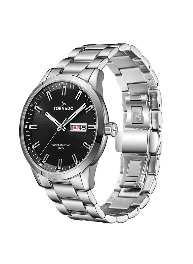 TORNADO Men's Stainless Steel Analog Watch T23001-SBSB - 43x48 mm - Image 2