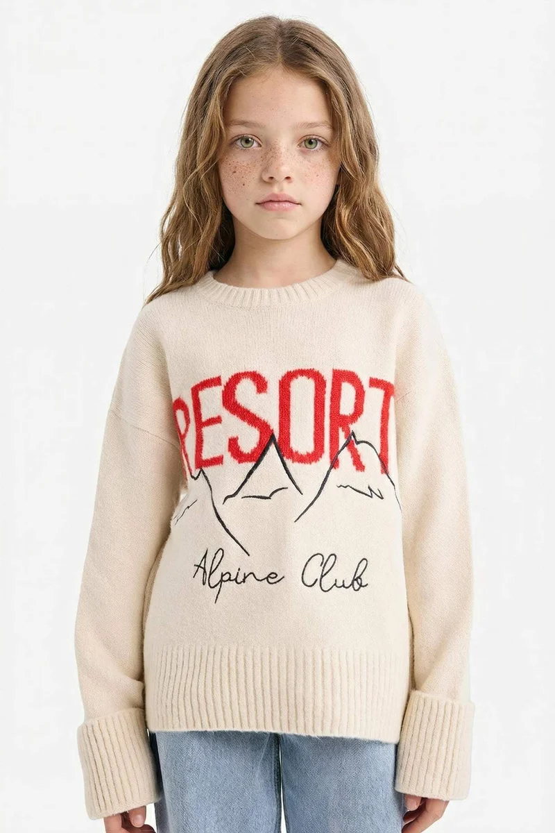 Defacto Girl Regular Fit Crew Neck Pullover