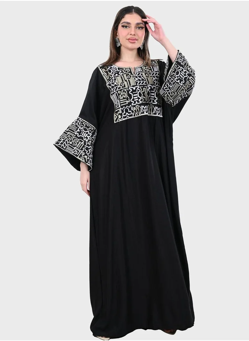 توب تاتو Flute Sleeve Tiered Jalabiya