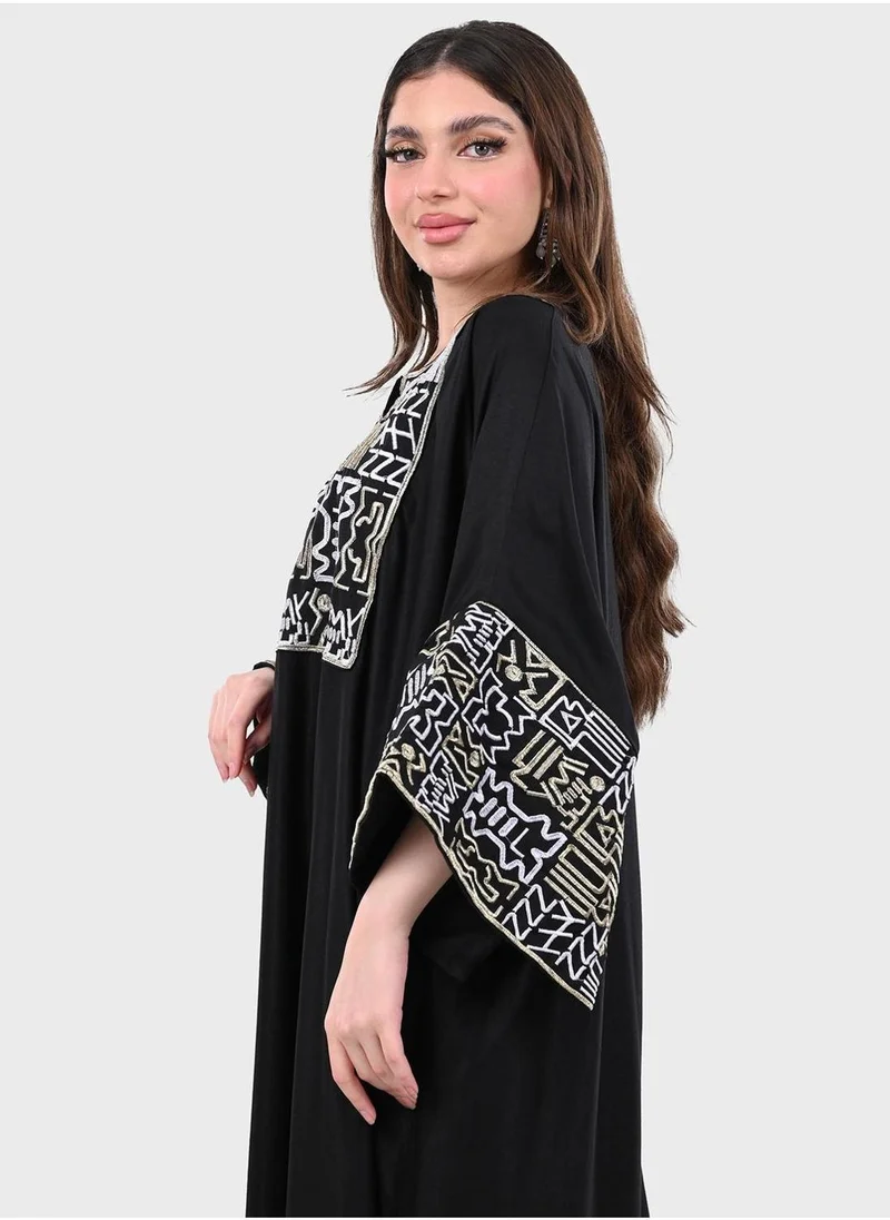 توب تاتو Flute Sleeve Tiered Jalabiya