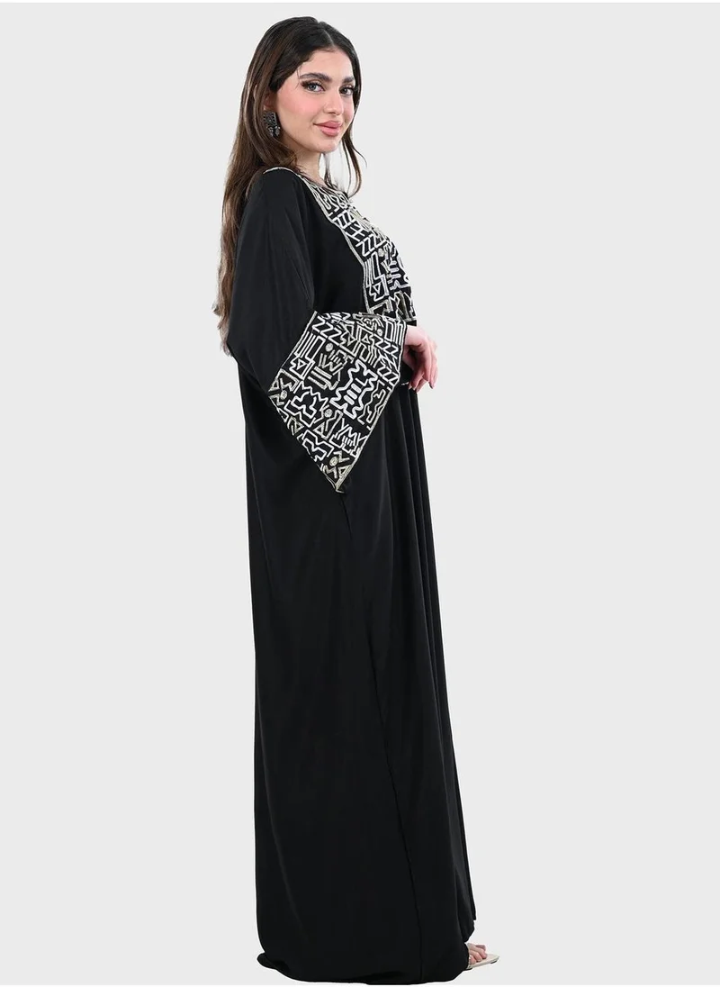 توب تاتو Flute Sleeve Tiered Jalabiya