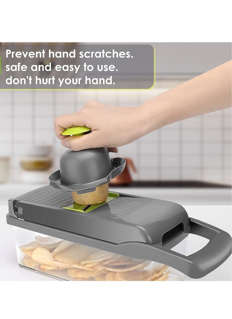 ELTRAZONE Vegetable Chopper - Time-and Labor-Saving Food Chopper - Pro Onion Chopper Vegetable Cutter and Dicers  12 in 1 Multifunctional Veggie Chopper Container for Salad Potato Carrot Garlic  - Image 4