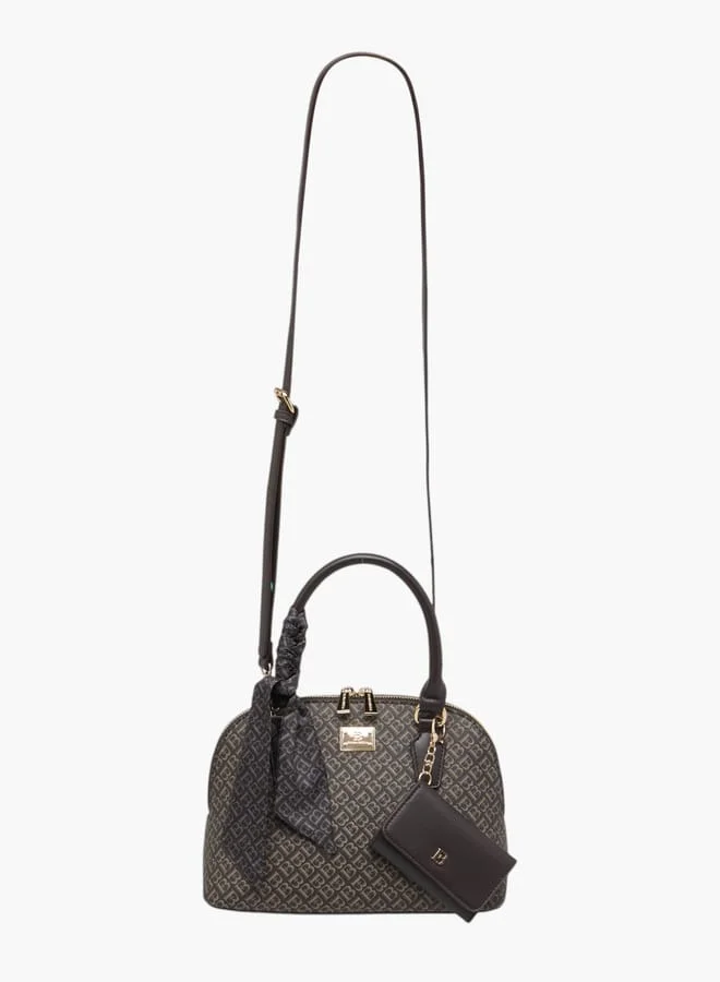 Flora Bella By Shoexpress Women's Solid Tote Bag with Scarf Accent and Detachable Coin Purse