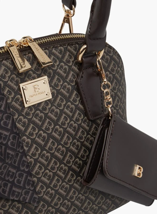 Flora Bella By Shoexpress Women's Solid Tote Bag with Scarf Accent and Detachable Coin Purse