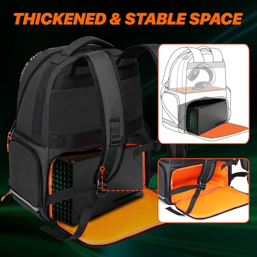 GOTECH Carry Backpack Compatible with Xbox Series X/S Console, Travel Carrying Case with Multiple Storage Pockets for Xbox Controllers, Portable Hard Disk, Headset and Other Accessories - Image 2