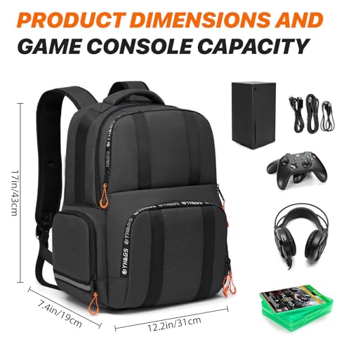GOTECH Carry Backpack Compatible with Xbox Series X/S Console, Travel Carrying Case with Multiple Storage Pockets for Xbox Controllers, Portable Hard Disk, Headset and Other Accessories - Image 3