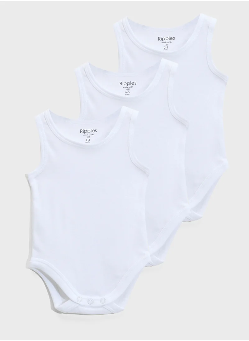ريبلز مع نمشي Boys 3-Pack Vest Bodysuit