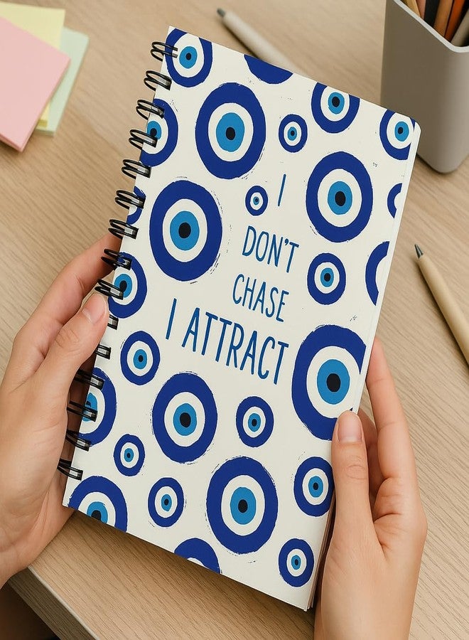 دفتر ملاحظات حلزوني من Articious، مقاس A5، 190 صفحة مسطرة، 80 غرام/متر مربع، دفتر يوميات للكتابة، مناسب للمدرسة والمكتب والإهداء - تصميم عين الحسد - Image 3