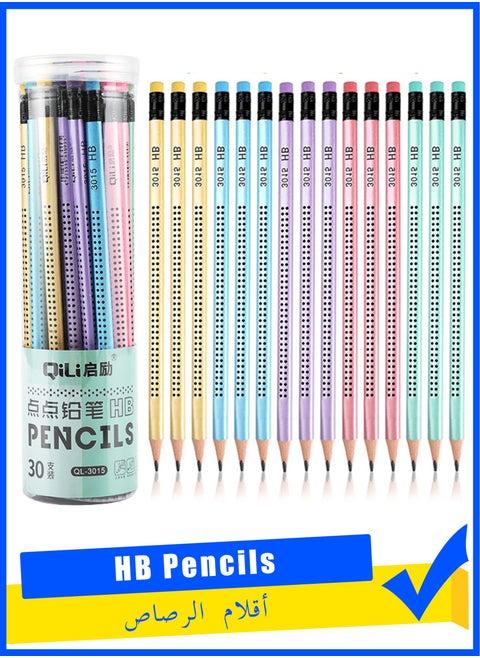 30 Pcs Wooden HB Pencils, Black Pencil Non Slip Pre-Sharpened Pencil with Eraser Student Writing Drawing Tool for Exams, School, Office, Home Drawing Sketching