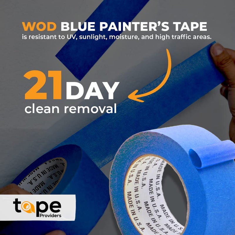 WOD Tape Made in USA Blue Painterâ€™s Tape - 2 inch x 60 yds. Thick & Wide Masking Tape for Safe Wall Painting, Building, Remodeling, Labeling, Edge Finishing - Image 5