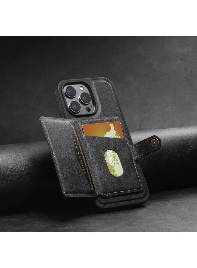 Suteni Case For iPhone 14 Pro Max M1 Oil Wax MagSafe Detachable Horizontal Card Bag Phone Case - Image 3