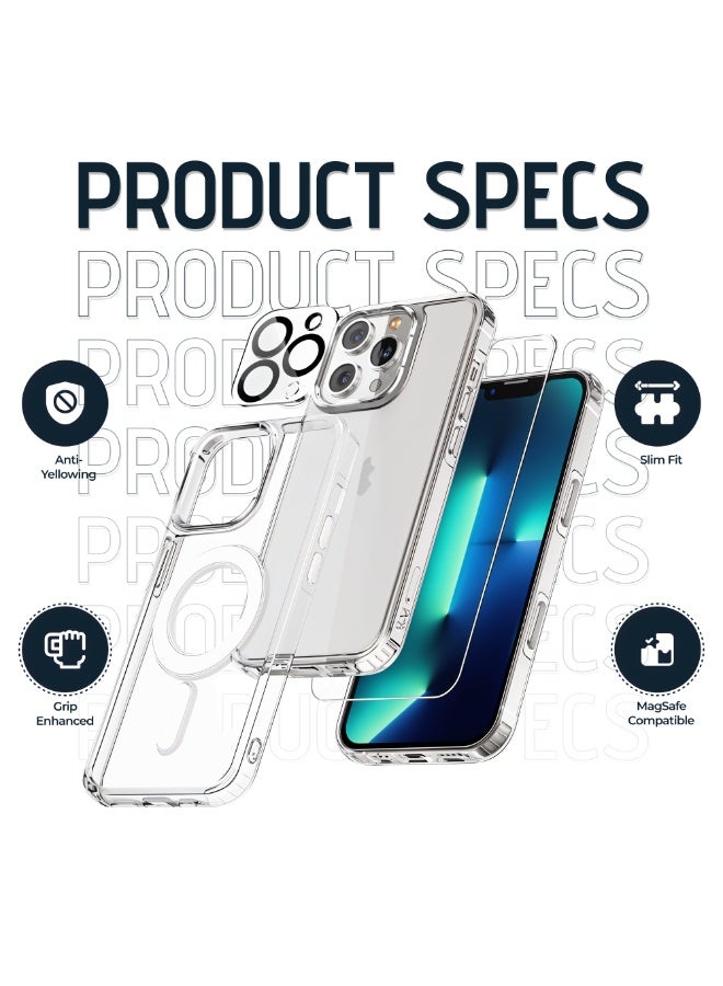 3-in-1 Heavy Duty Protection Magsafe Case for iPhone 16 Pro | 360° Anti-Shock Protection | Magsafe Cover Case | Lens Protection | 9H Glass Screen Protector - Image 3