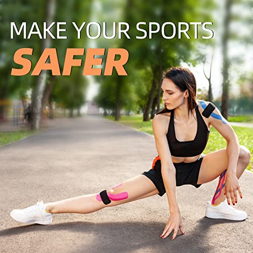 OK TAPE Regular Kinesiology Tape (4 Pack), Original Cotton Athletic Tape for Support Muscle Joint Knee, Sports Waterproof Tape Uncut Strips Latex Free, Hypoallergenic, 2in×16.4ft - Beige - Image 4