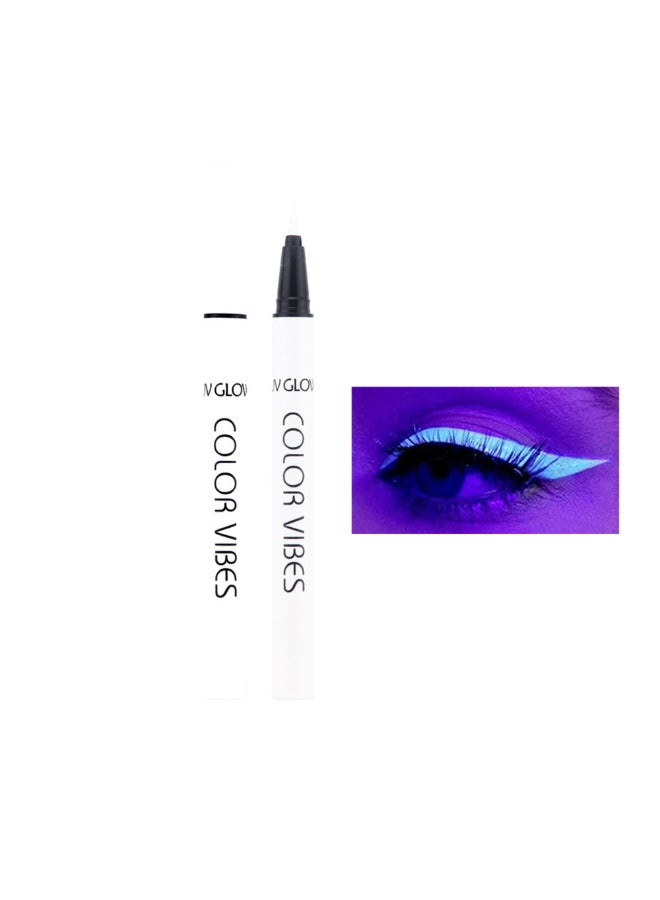 Wismee UV Glow Neon Liquid Eyeliner Matte Colored Eyeliners Pen Rainbow Colorful Neon Eyeliner Pencil Pigmented Waterproof Smudgeproof Long Lasting Eye Liner for Halloween Christmas Makeup White - Image 2