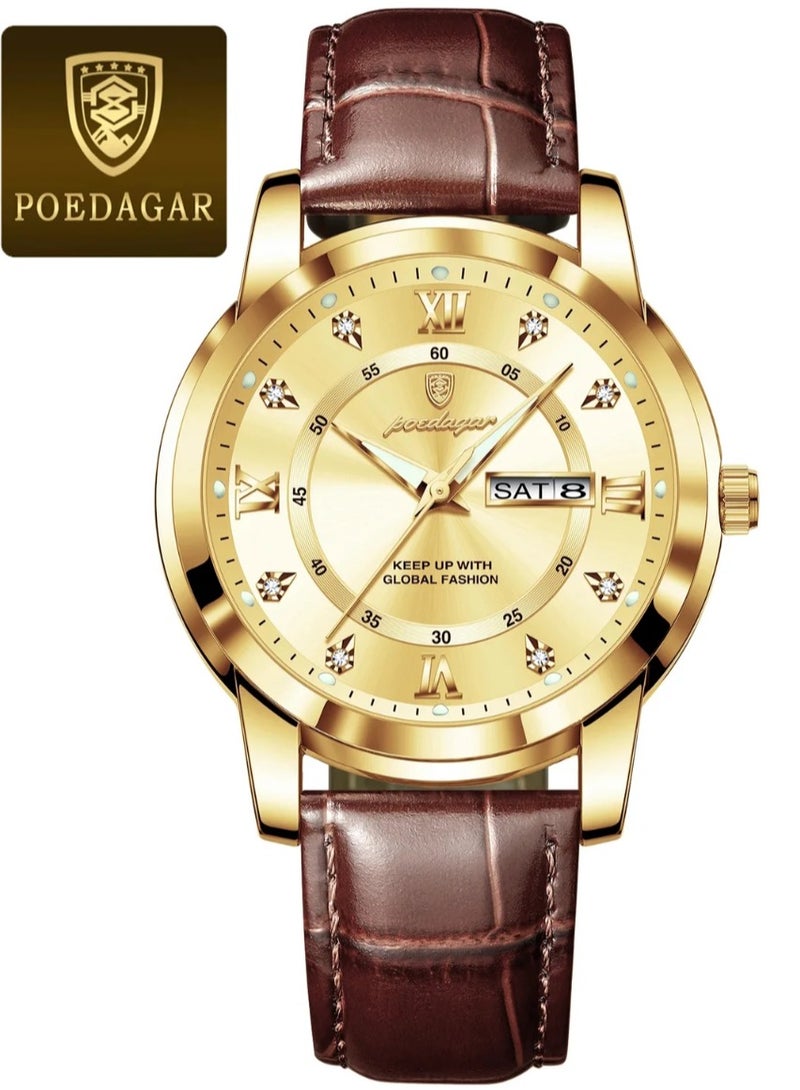 پوداجار ساعة الرجل ، مقاومة للماء مضيئة الرجال ساعة الكوارتز ، الرجال ساعات المعصم 41mm - Image 2