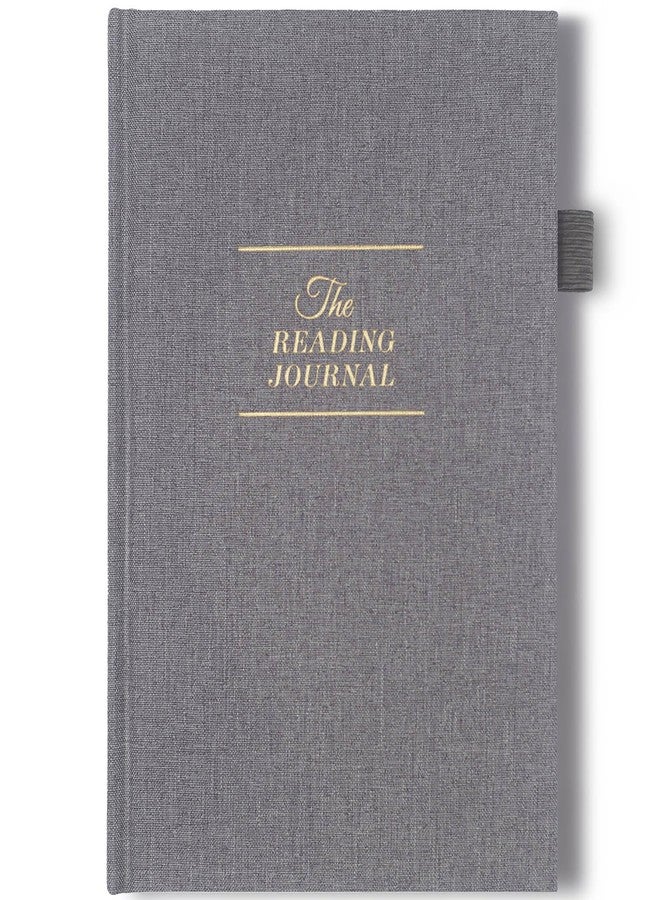 JXSELECT Elegant Reading Journal - 60 Book Reviews Logbook with Pen Holder & Back Pocket - Track Your Reading Progress - Ideal Gift for Book Lovers & Avid Readers (Grey) - Image 1