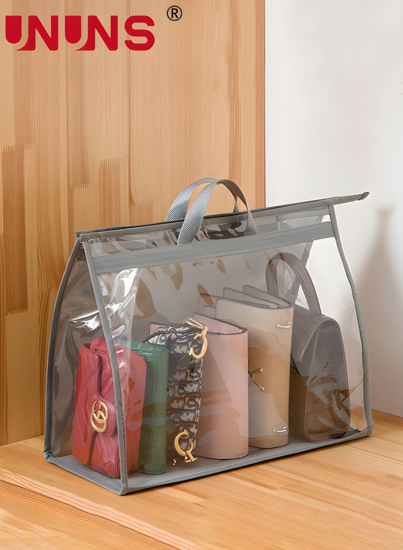 UNUNS Handbag Purse Storage,5 Packs Dust Bags For Handbags,Clear Handbag Storage,Purse Storage Organizer For Closet,Purse Cover Hanging Closet Organizer With Zipper & Handles  - Image 4