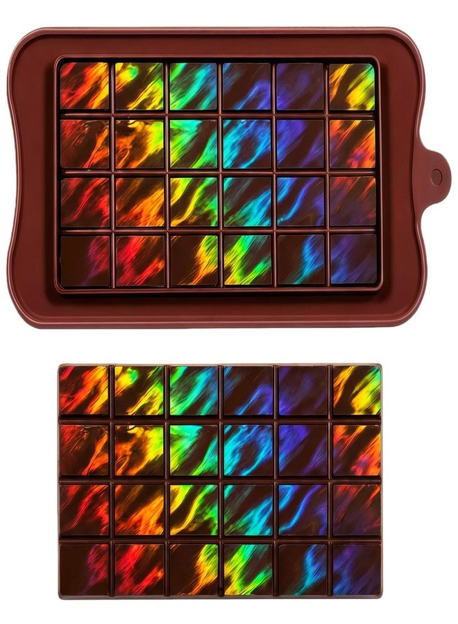 Ziliny Holographic Chocolate Molds Resin Silicone Chocolate Deep Thick Molds for Reusable DIY Baking Wax Melts(Flame) - Image 1