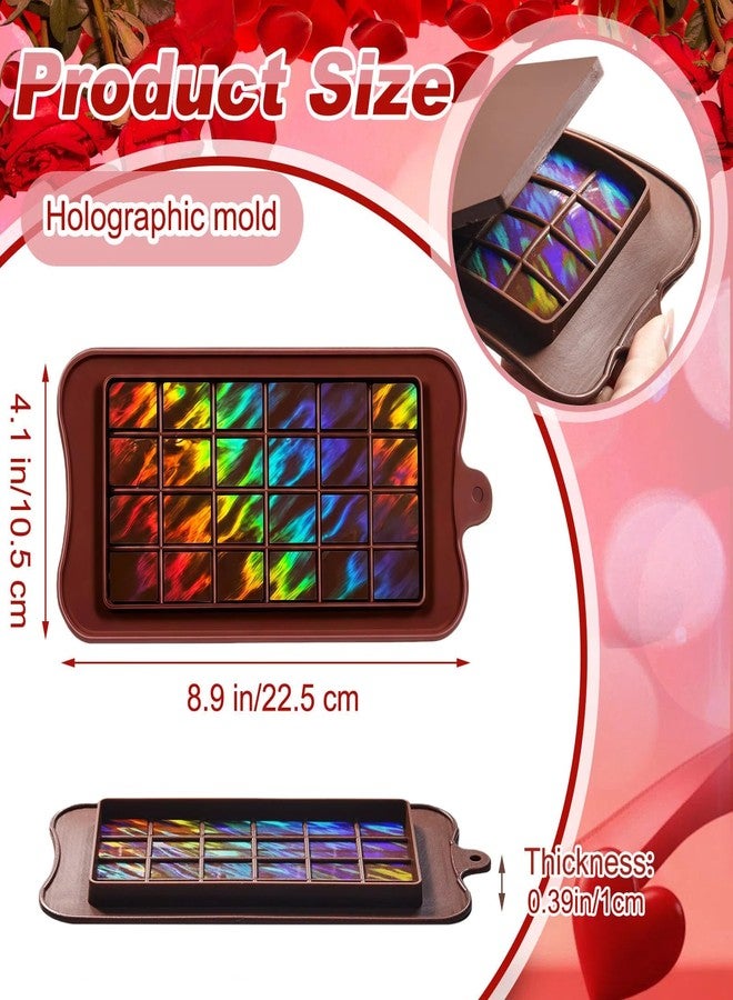 Ziliny Holographic Chocolate Molds Resin Silicone Chocolate Deep Thick Molds for Reusable DIY Baking Wax Melts(Flame) - Image 2