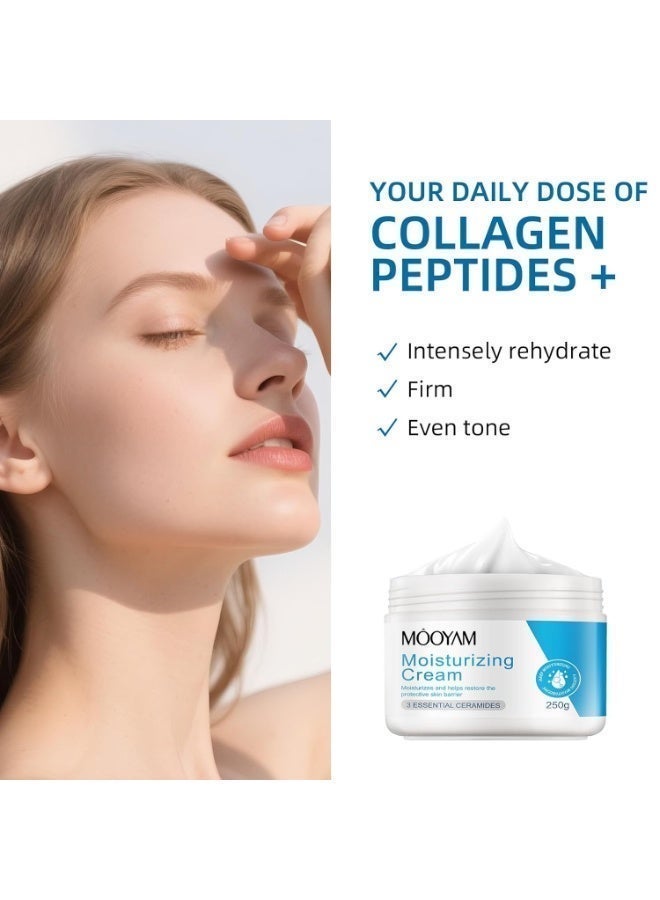 MOOYAM Moisturizing Cream 250g with Ceramides and Hyaluronic Acid for Face and Body Restores Skin Barrier Deep Hydration for Dry Sensitive Skin - Image 5