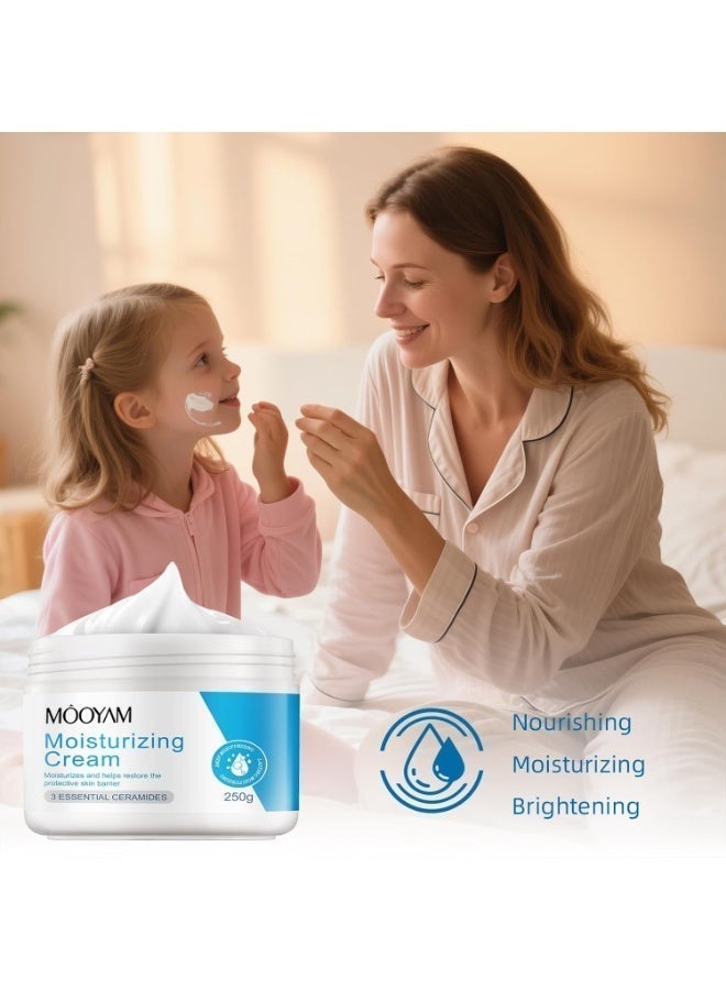 MOOYAM Moisturizing Cream 250g with Ceramides and Hyaluronic Acid for Face and Body Restores Skin Barrier Deep Hydration for Dry Sensitive Skin - Image 4