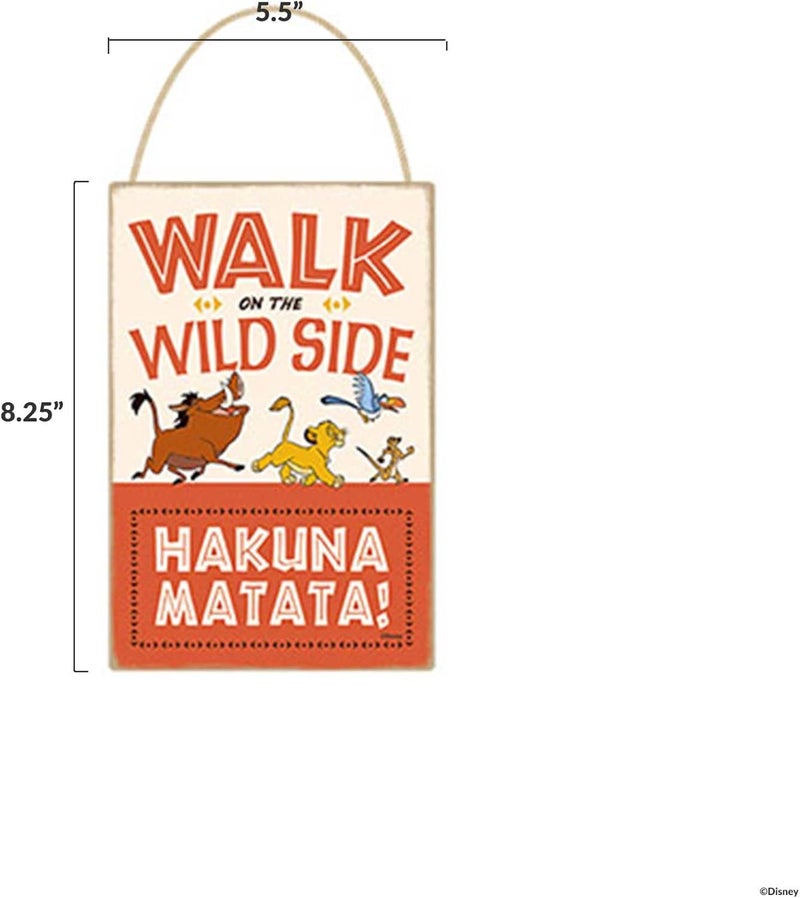 Disney The Lion King Walk on The Wild Side Hanging Wood Wall Decor - Cute Hakuna Matata Sign for Home Decorating - Image 3
