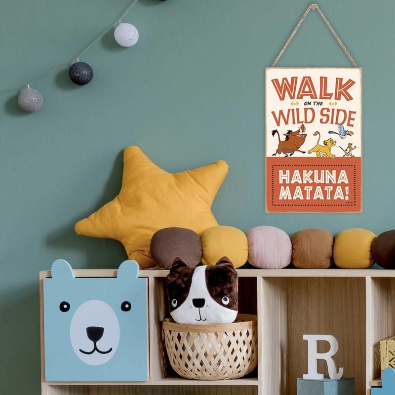 Disney The Lion King Walk on The Wild Side Hanging Wood Wall Decor - Cute Hakuna Matata Sign for Home Decorating - Image 2