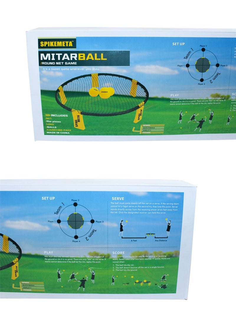 SPIKEMETA - games set spike ball team sports game for winter outdoors and indoors lawns and roof top, modern day game enhance your stamina and  fun moments along family and friends comes with a bag and balls - Image 1