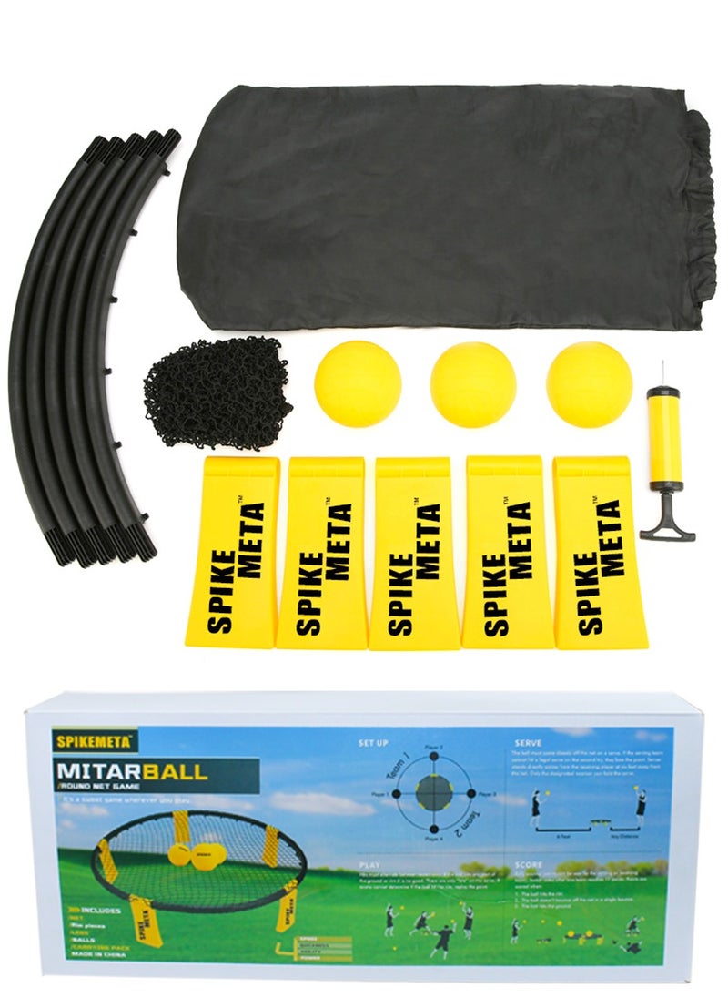SPIKEMETA - games set spike ball team sports game for winter outdoors and indoors lawns and roof top, modern day game enhance your stamina and  fun moments along family and friends comes with a bag and balls - Image 1