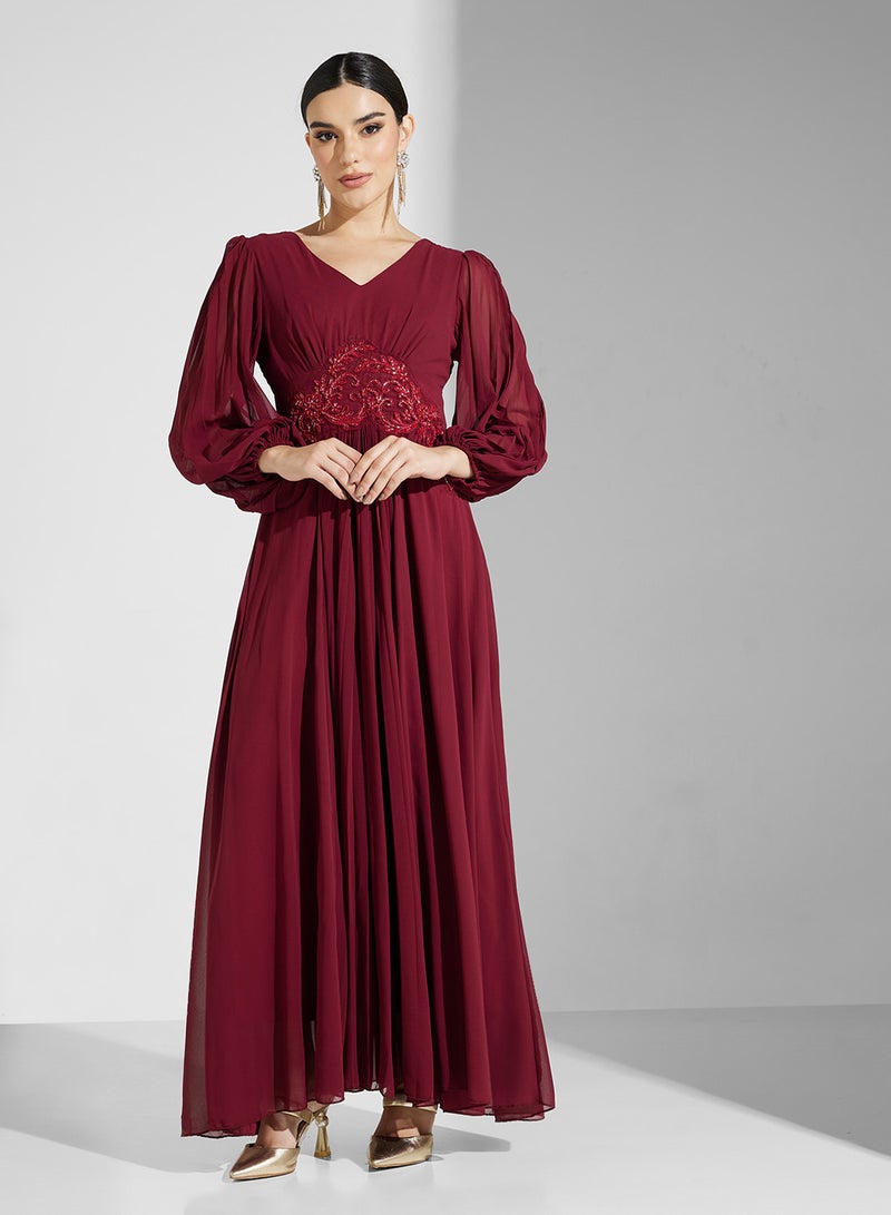 Khizana Embroidered Empire Dress - Image 4