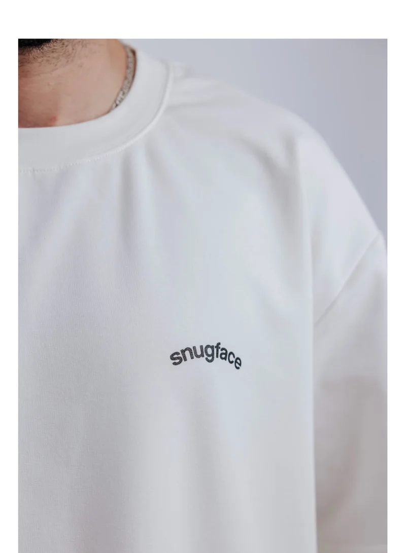 Snugface Snugface The Printed Oversized Tshirts, White, SF15-3WHT, Size-M